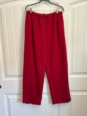 Skims red wide leg sweat pants size large